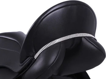 Produktbild von QHP Sattel Jewel Sattelschmuck mit Strass für Ponys in Silber und Schwarz