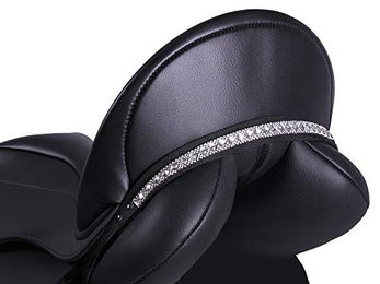 Produktbild von QHP Sattel Jewel Sattelschmuck Shakira mit Strass in Schwarz und Silber für Ponys