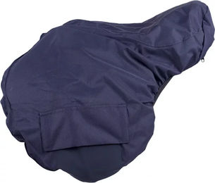 QHP Sattelbezug Turnout Extra für Warmblut mit Reißverschlusstasche Blau – Bild 1 von 7