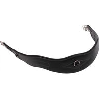 Produktbild von QHP Sattelgurt aus Leder mit dekorativen Nähten und D-Ring in Schwarz 130 cm