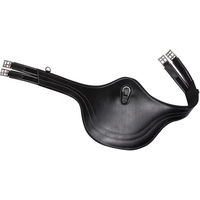 Produktbild von QHP Sattelgurt Springschutz Stollenschutzgurt aus Leder mit Luxus-Ziernähten Schwarz 120 cm