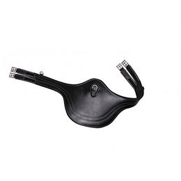 Produktbild von QHP Sattelgurt Springschutz Stollenschutzgurt aus Leder mit Ziernähten Schwarz 115 cm
