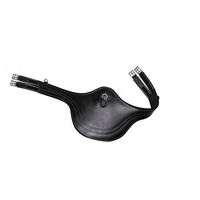 Produktbild von QHP Sattelgurt Springschutz Stollenschutzgurt aus Leder mit Ziernähten Schwarz 115 cm