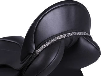 Produktbild von QHP Sattelschmuck Jewel Lupine in Grau Silber Schwarz aus Stoff für Vollblut