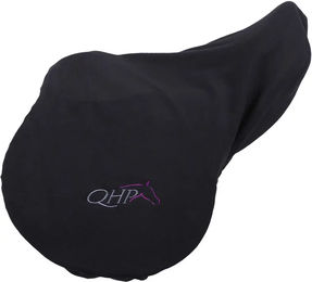 QHP Sattelschutz aus Fleece mit elastischem Rand Schwarz – Bild 1 von 2