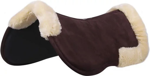 QHP Sattelunterlage Ontario aus Memory Foam für Ponys in Braun – Bild 1 von 2