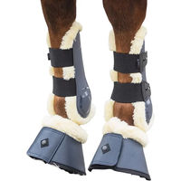 Produktbild von QHP Sensisoft Offene Gamaschen für Pferde aus Neopren Blau Pony