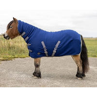 Produktbild von QHP Shetty Fleecedecke Abschwitzdecke mit Halsteil Blau