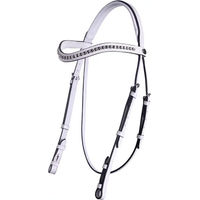 Produktbild von QHP Show Trense Luxe aus Leder mit Strasssteinen für Warmblut in Schwarz