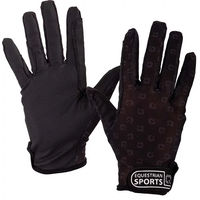 Produktbild von QHP Sommer-Reithandschuhe für Kinder in Schwarz Größe L aus Polyester