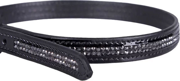 QHP Sporenriemen Las Vegas aus Leder mit Messingschnalle – Bild 1 von 3