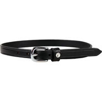 Produktbild von QHP Sporenriemen Mercurius aus Leder in Schwarz mit silbernem Stein