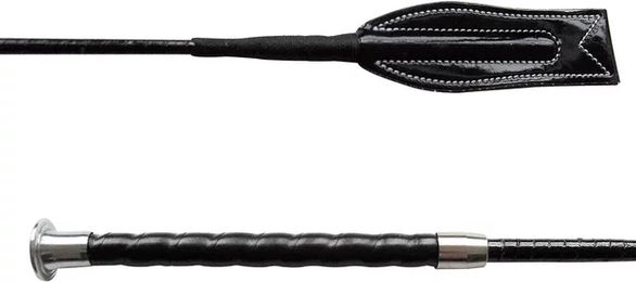 QHP Springgerte Comfort aus Kunstleder Schwarz 65 cm – Bild 1 von 2