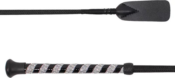 QHP Springgerte Crystal Reitsport-Hindernispeitsche aus Nylon Schwarz Einheitsgröße – Bild 1 von 4