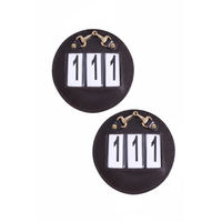 Produktbild von QHP Startnummern Ricki 3-stellig 2er Set Braun aus Kunstleder
