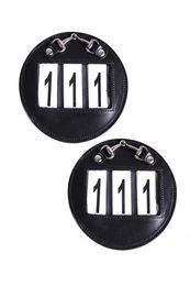 QHP Startnummern Ricki 3-stellig 2er Set Schwarz aus Kunstleder – Bild 1 von 1