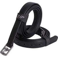 Produktbild von QHP Steigbügelriemen aus Leder mit Edelstahl-Schnallen Schwarz 150 cm - 150 cm