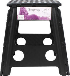 QHP Step-up Aufstieghilfe Tritthocker aus Kunststoff klappbar Schwarz 39 cm – Bild 1 von 5