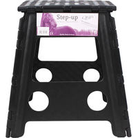 Produktbild von QHP Step-up Aufstieghilfe Tritthocker aus Kunststoff klappbar Schwarz 39 cm
