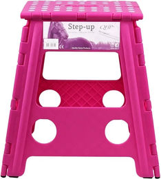 QHP Step-up Tritthocker faltbar aus Kunststoff in Fuchsia – Bild 1 von 6
