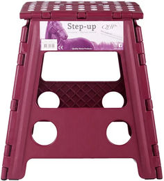 QHP Step-up Tritthocker faltbar aus Kunststoff in Rot – Bild 1 von 5