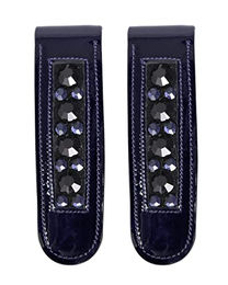 Produktbild von QHP Stiefel-Clip Chianti Lackleder-Clip mit Strass in Navy Blau
