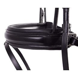 Produktbild von QHP Trense Cyrelle aus Kunstleder für Vollblut und Cob in Schwarz