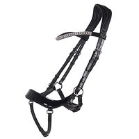 Produktbild von QHP Trense Eris anatomisch mit Gurtzügel für Warmblut in Schwarz aus Leder