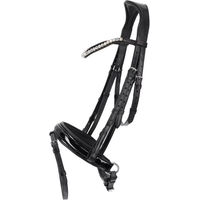 Produktbild von QHP Trense Sunset aus Leder für Vollblut in Schwarz