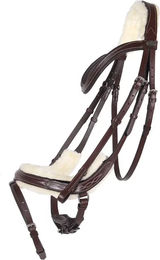 QHP Trensenzaum Ontario aus Leder in Braun für Warmblut – Bild 1 von 4