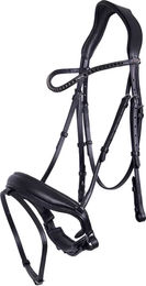 QHP Trensenzaum Selene aus Leder in Schwarz für Warmblut – Bild 1 von 2