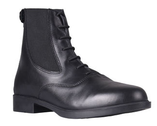QHP Tulsa Junior/Adult Reitstiefel aus Leder in Schwarz – Bild 1 von 1