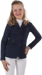 QHP Turnierjacket Juliet Junior Mädchen Blau Wasserabweisend mit Glitzerband Größe 152 – Bild 1 von 8