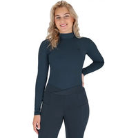 Produktbild von QHP Turnierpolo mit langen Ärmeln für Damen Winter Blau Größe 40