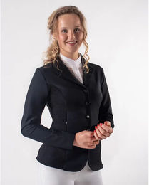 QHP Turnierreiterjacke Damen Novèn Sommerjacke aus Nylon Schwarz Größe 44 – Bild 1 von 8