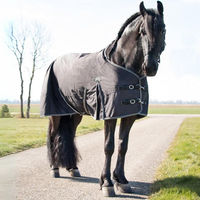 Produktbild von QHP Turnoutdecke Big Neck für Pferde Schwarz 150g
