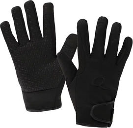 QHP Valetta Reithandschuhe für Damen und Herren wasserdicht Schwarz Winter Softshell und Polyurethan Größe M – Bild 1 von 3