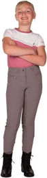 Produktbild von QHP Victoria Reithose für Mädchen mit Full Grip in Grau Größe 140