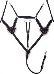 QHP Vorderzeug Ontario aus Leder für Ponys in Schwarz – Bild 1 von 3