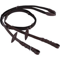 Produktbild von QHP Web Gurtzügel für Ponys mit Lederstegen in Braun und Schwarz