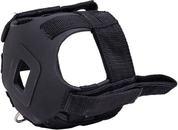 QHP Weidemaske Fressbremse für Ponys in Schwarz mit Nasenlöchern aus Gummi – Bild 1 von 5