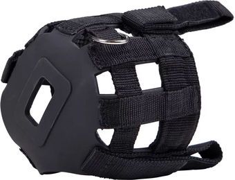 QHP Weidemaske Fressbremse für Vollblut Pferde Schwarz mit Nasenlöchern – Bild 1 von 5