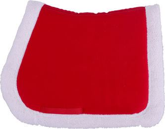 Produktbild von QHP Weihnachtsschabracke für Pferde aus Polyester in Rot-Weiß