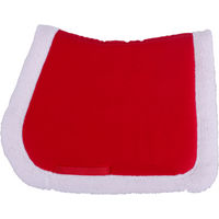 Produktbild von QHP Weihnachtsschabracke für Pferde aus Polyester in Rot-Weiß