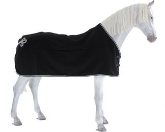 QHP Wolldecke mit Ornament für Pferde in Schwarz/Silber – Bild 1 von 5