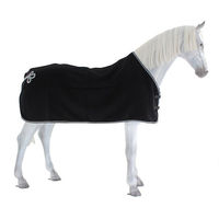Produktbild von QHP Wolldecke mit Ornament für Pferde in Schwarz/Silber
