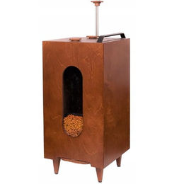 QLS Futterautomat XXL Trockenfutterspender aus Holz mit Schale für Hunde und Katzen 20L Braun - 20 l – Bild 1 von 9