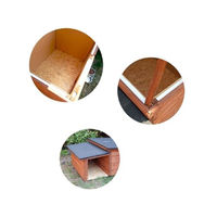 Produktbild von QLS Hundehütte aus Holz mit Vordach Größe S Braun wasserfest