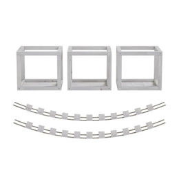 QLS Katzen Kletterwand Set aus Holz mit 2 Brücken und 3 Liegen zur Deckenmontage Weiß XXL – Bild 1 von 2