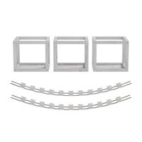 Produktbild von QLS Katzen Kletterwand Set aus Holz mit 2 Brücken und 3 Liegen zur Deckenmontage Weiß XXL
